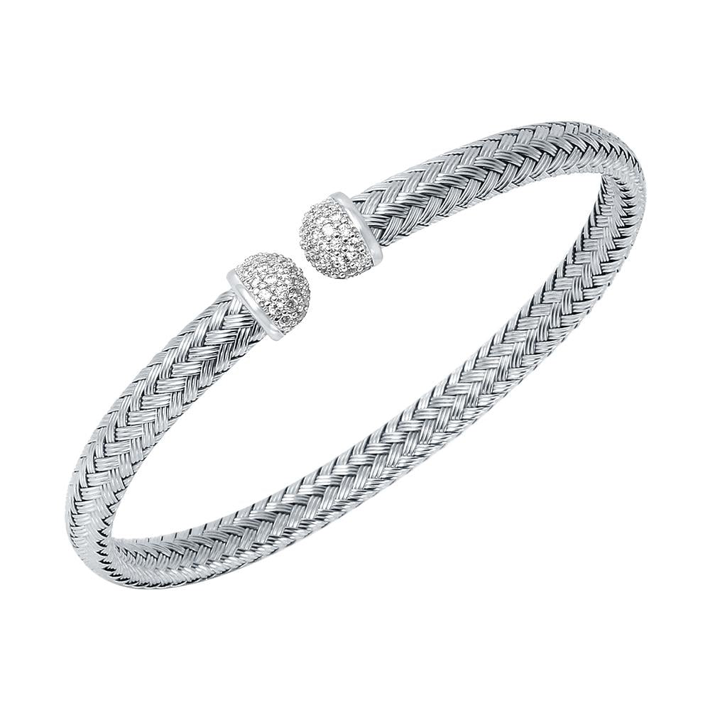 Charles Garnier Sterling Silver Bracelet with CZ Measures 6.75'' Long – C.  F. Reuschlein Jewelers