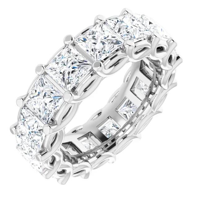 Elegant diamond eternity ring with multiple sparkling stones.
