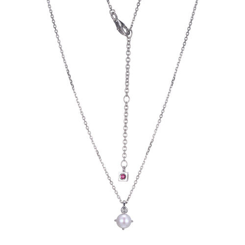 Elegant silver necklace with two pendants and a delicate chain.