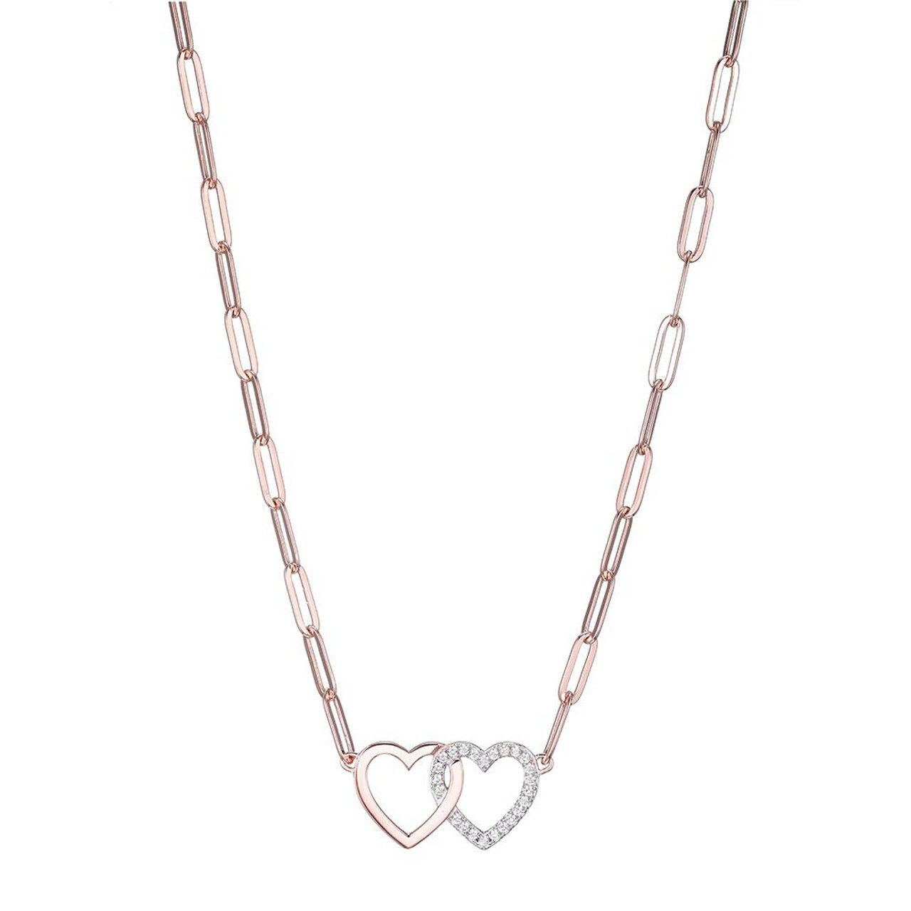 Elegant necklace with linked hearts pendant.