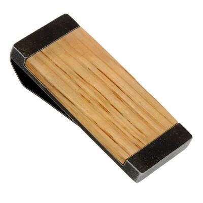 A wooden Chinese guqin bridge piece with black ends.