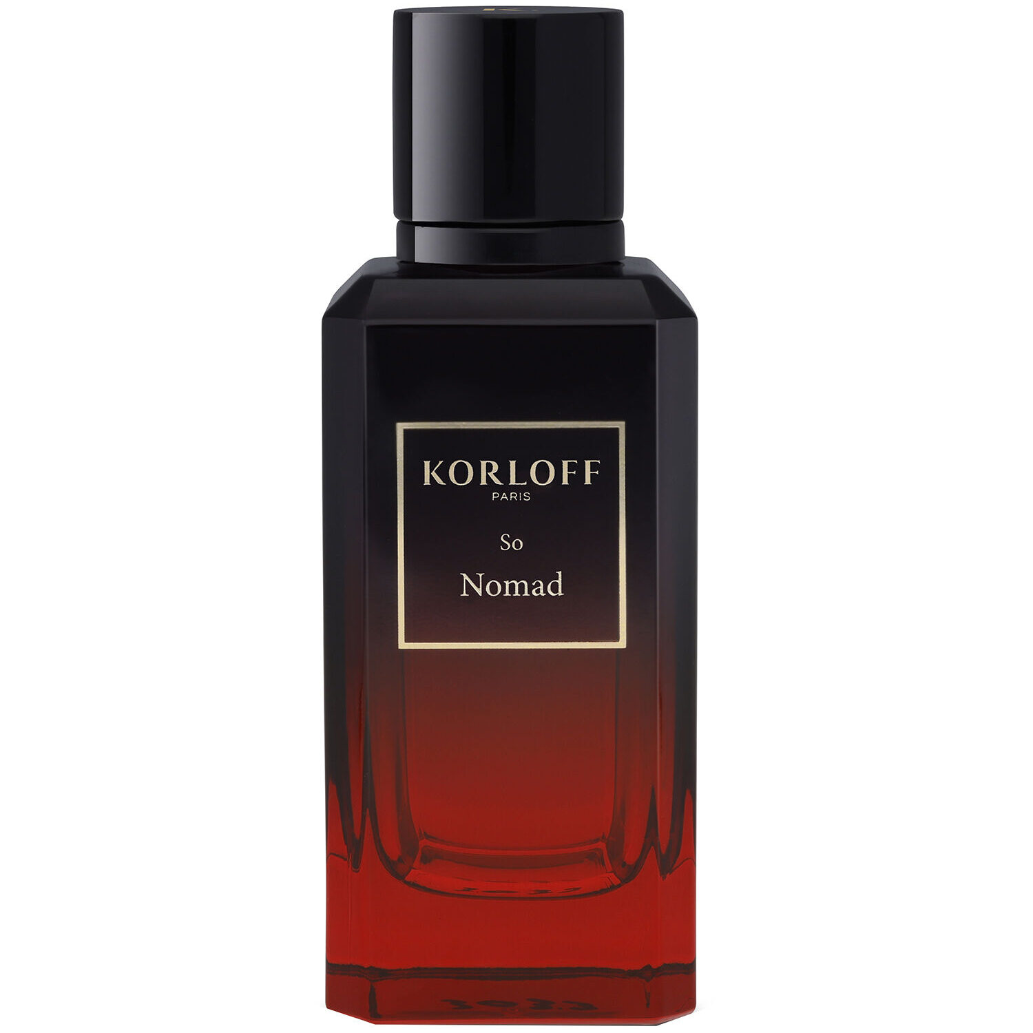 Sorloth Nomad men's perfume bottle with gradient red to black design.