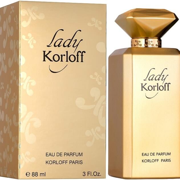 Elegant Lady Korloff perfume bottle and box.